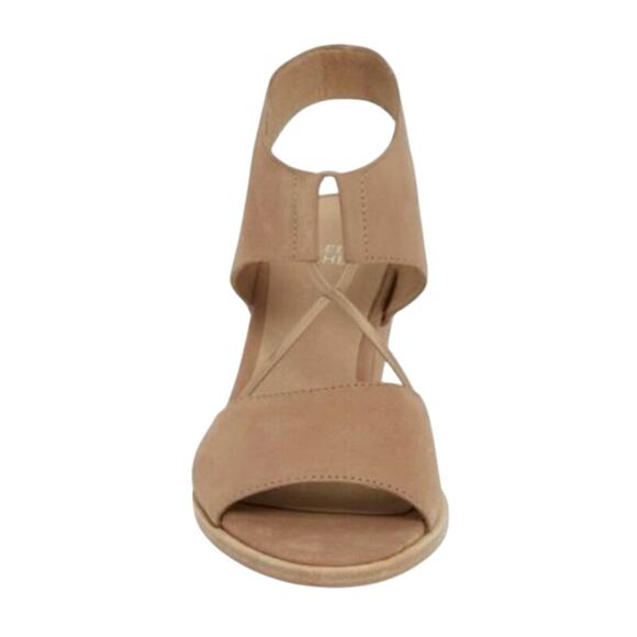 Eileen Fisher 8 Doe Nubuck Suede Block Heel Sandals EUC - Picture 7 of 8